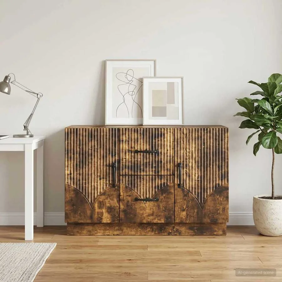 Buffet Chêne fumé 89 x 34,5 x 57 cm Bois d'ingénierie - 4