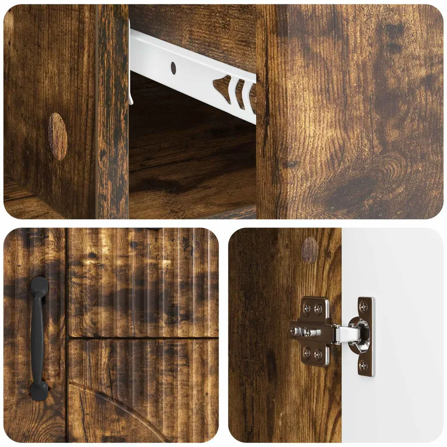 Buffet Chêne fumé 89 x 34,5 x 57 cm Bois d'ingénierie - 9