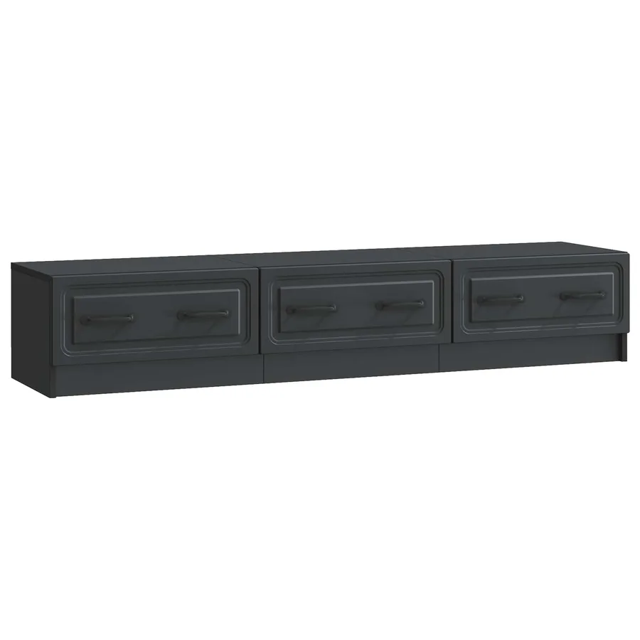 Meuble TV avec tiroir Noir 147 x 34,5 x 27 cm Bois d'ingénierie - 2