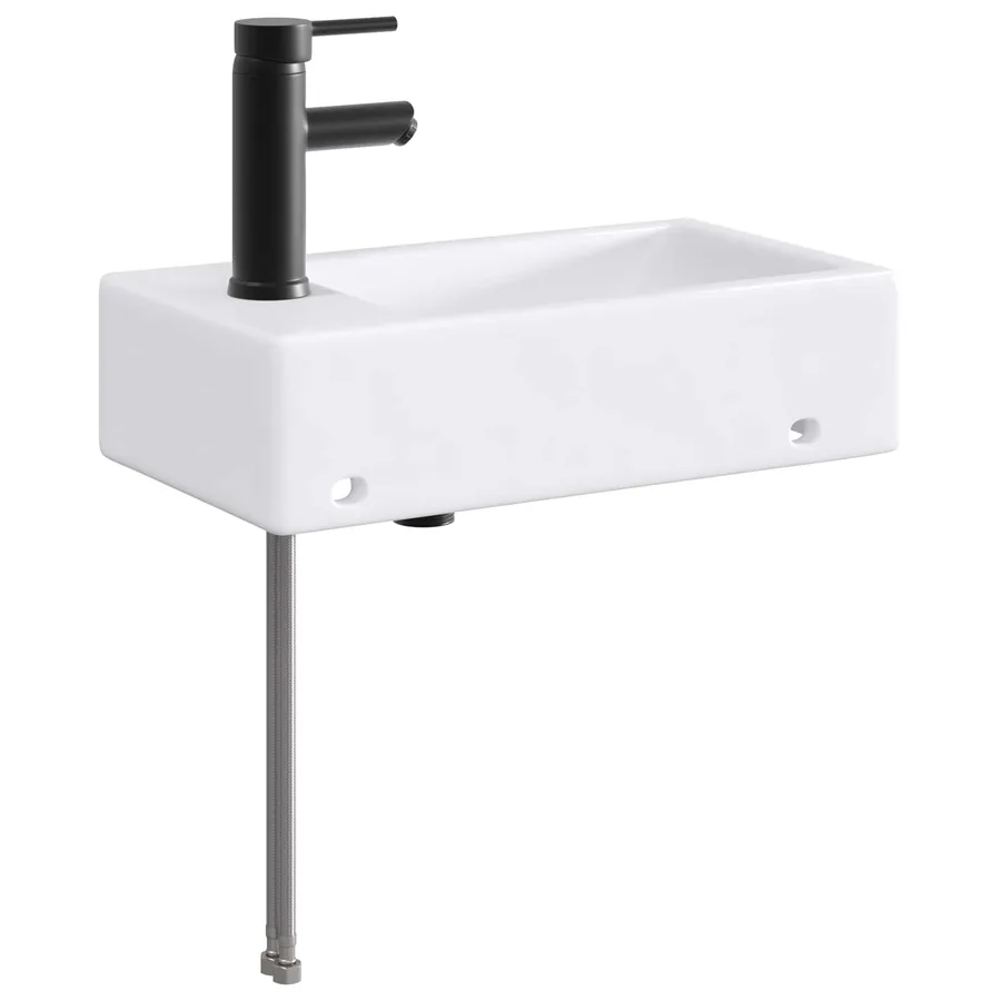 Lavabo de salle de bains Noir Mat 45,5 x 25,5 x 13 cm métal - 6
