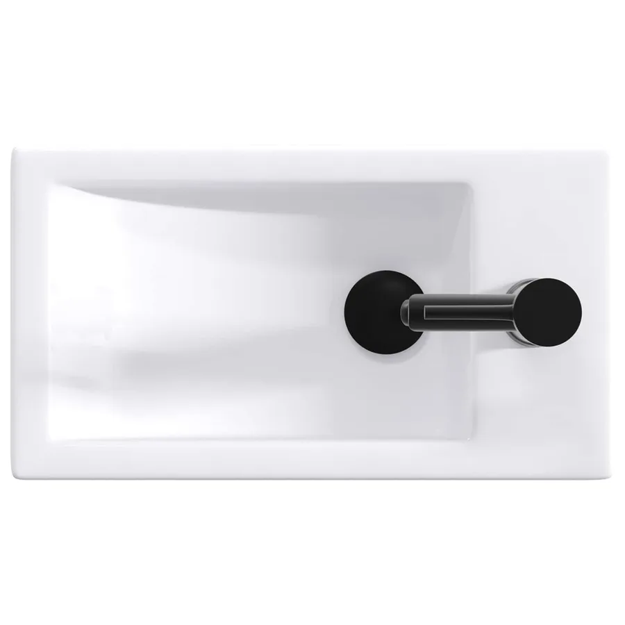 Lavabo de salle de bains Noir Mat 45,5 x 25,5 x 13 cm métal - 7