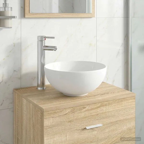 Lavabo de salle de bains Chrome 32 x 32 x 13 cm métal