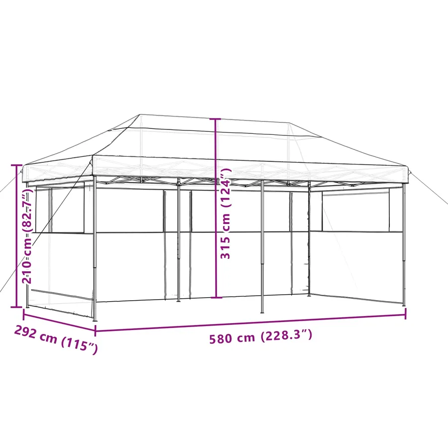 Tente de fête Beige 292 x 580 x 315 cm Tissu Oxford - 11