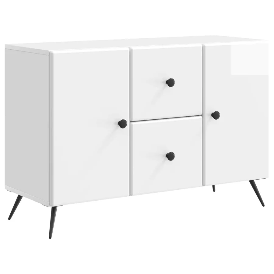 Buffet Blanc brillant 89 x 34,5 x 60 cm Bois d'ingénierie - 2