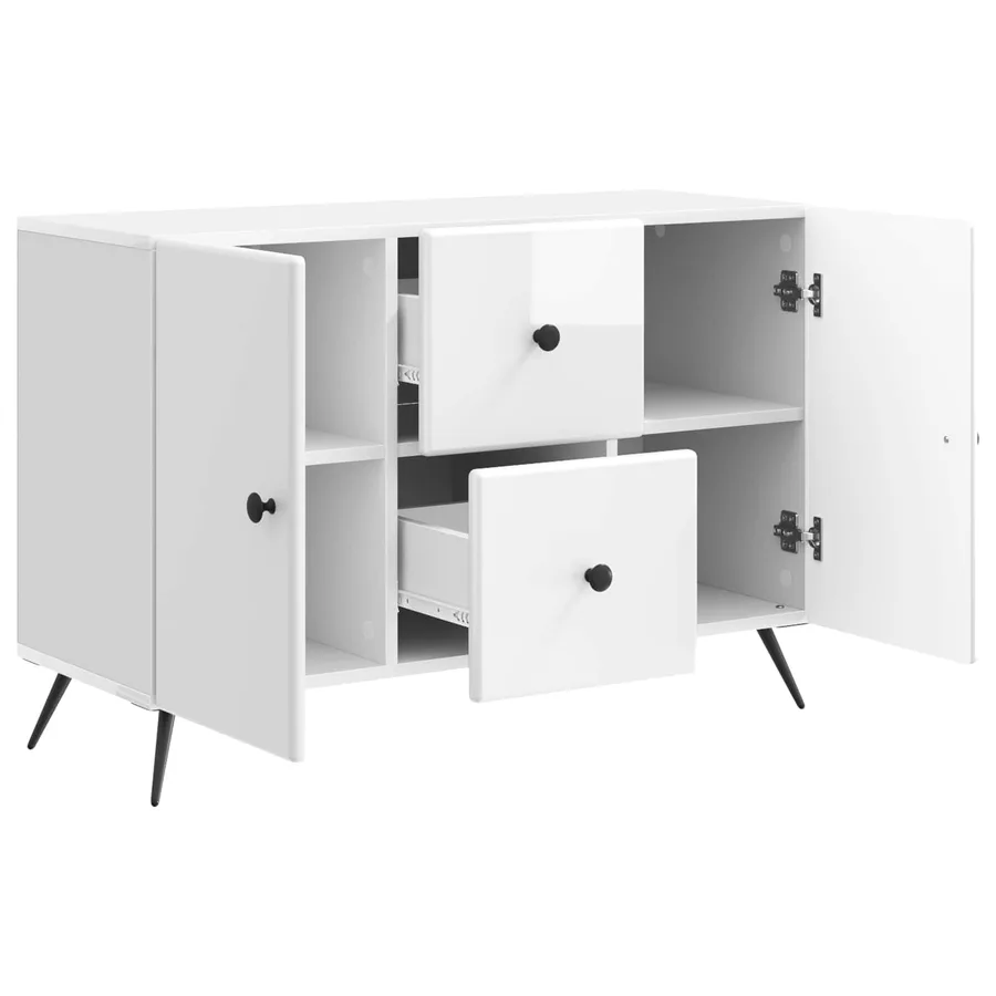 Buffet Blanc brillant 89 x 34,5 x 60 cm Bois d'ingénierie - 5