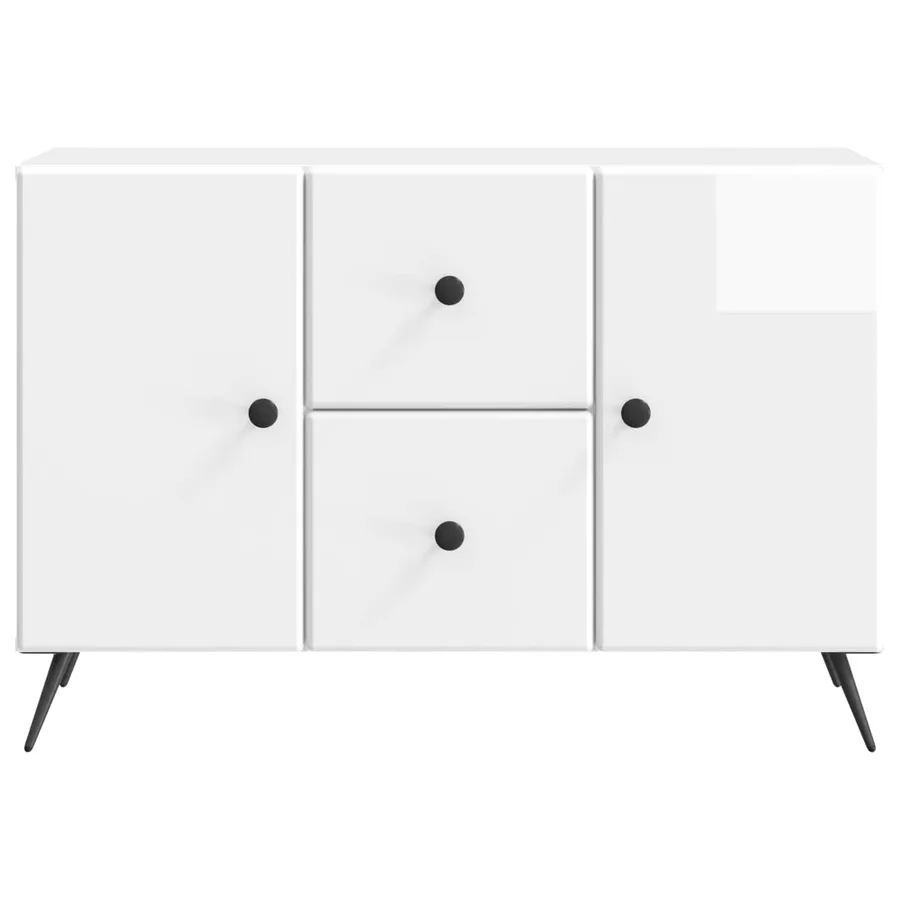 Buffet Blanc brillant 89 x 34,5 x 60 cm Bois d'ingénierie - 6
