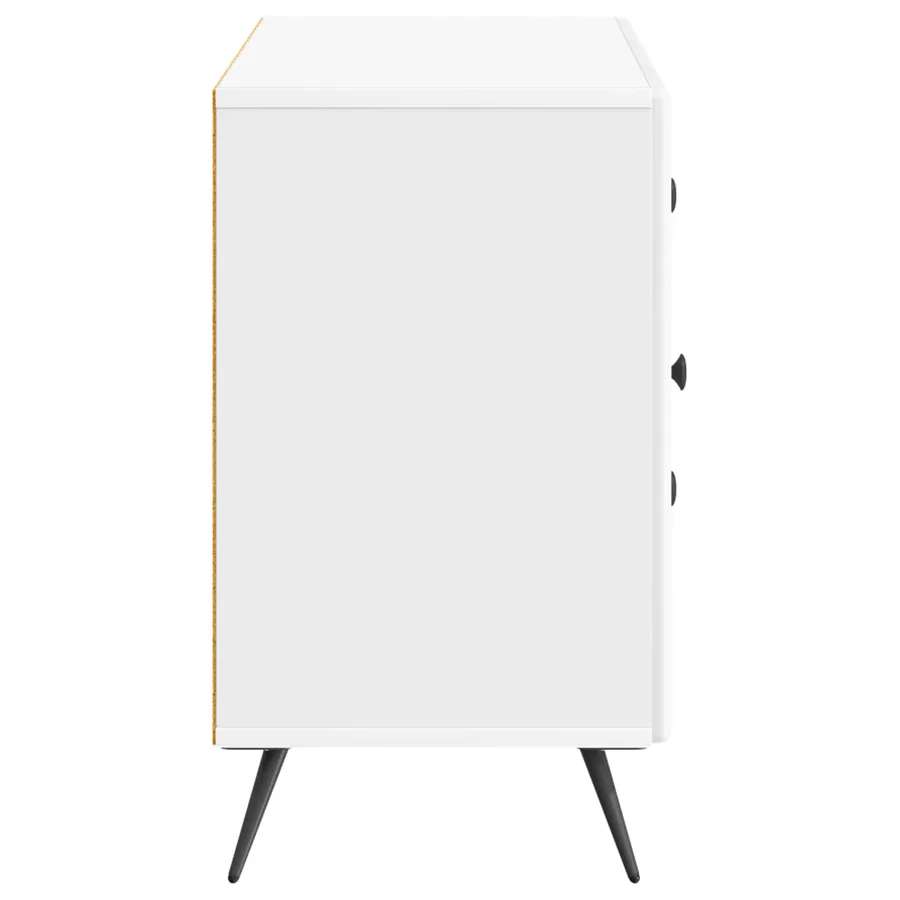 Buffet Blanc brillant 89 x 34,5 x 60 cm Bois d'ingénierie - 7