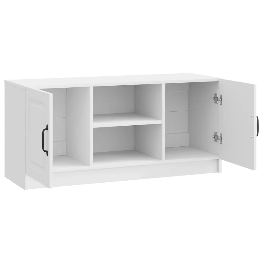 Meuble TV Blanc brillant 102 x 34,5 x 47 cm Bois d'ingénierie - 5