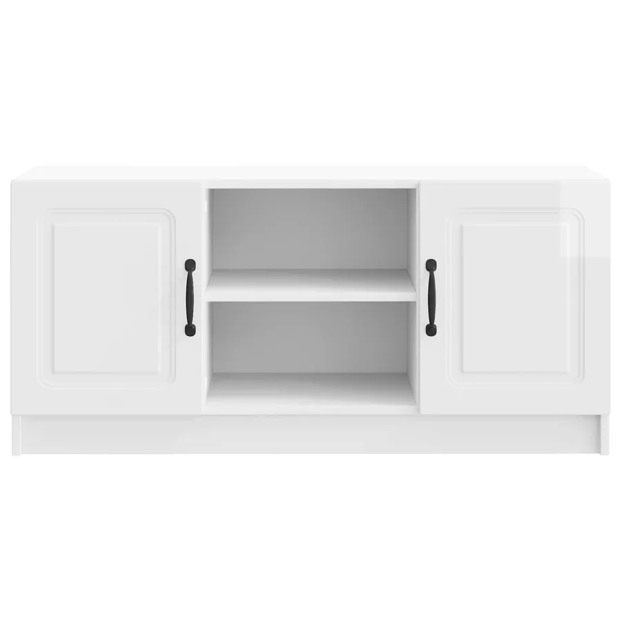 Meuble TV Blanc brillant 102 x 34,5 x 47 cm Bois d'ingénierie - 6