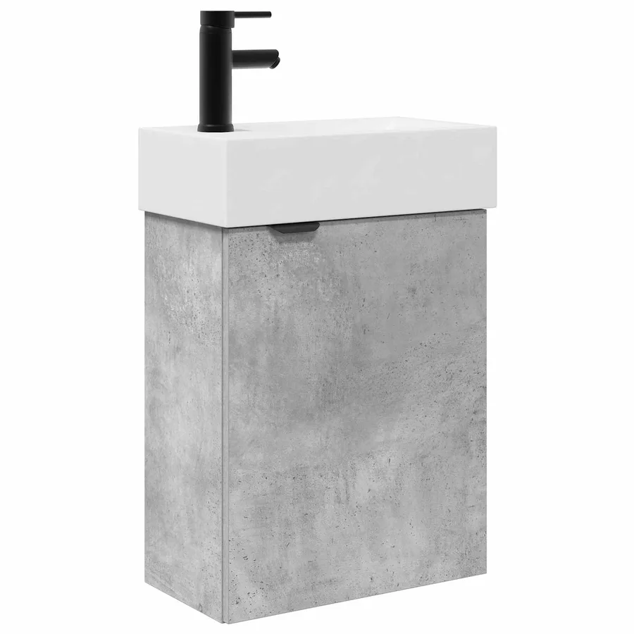 Meuble de salle de bain avec robinet Gris béton - 2