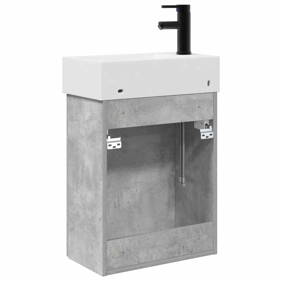 Meuble de salle de bain avec robinet Gris béton - 7