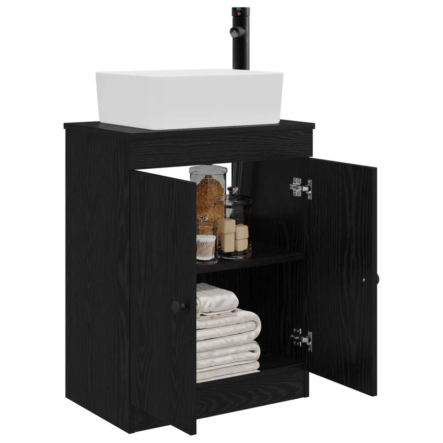 Meuble de salle de bain avec évier Noir 54 x 35 x 83 cm - 3