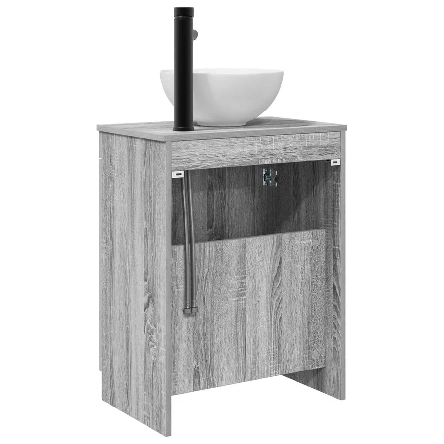 Meuble de salle de bain avec évier Sonoma gris 54 x 35 x 83 cm - 6