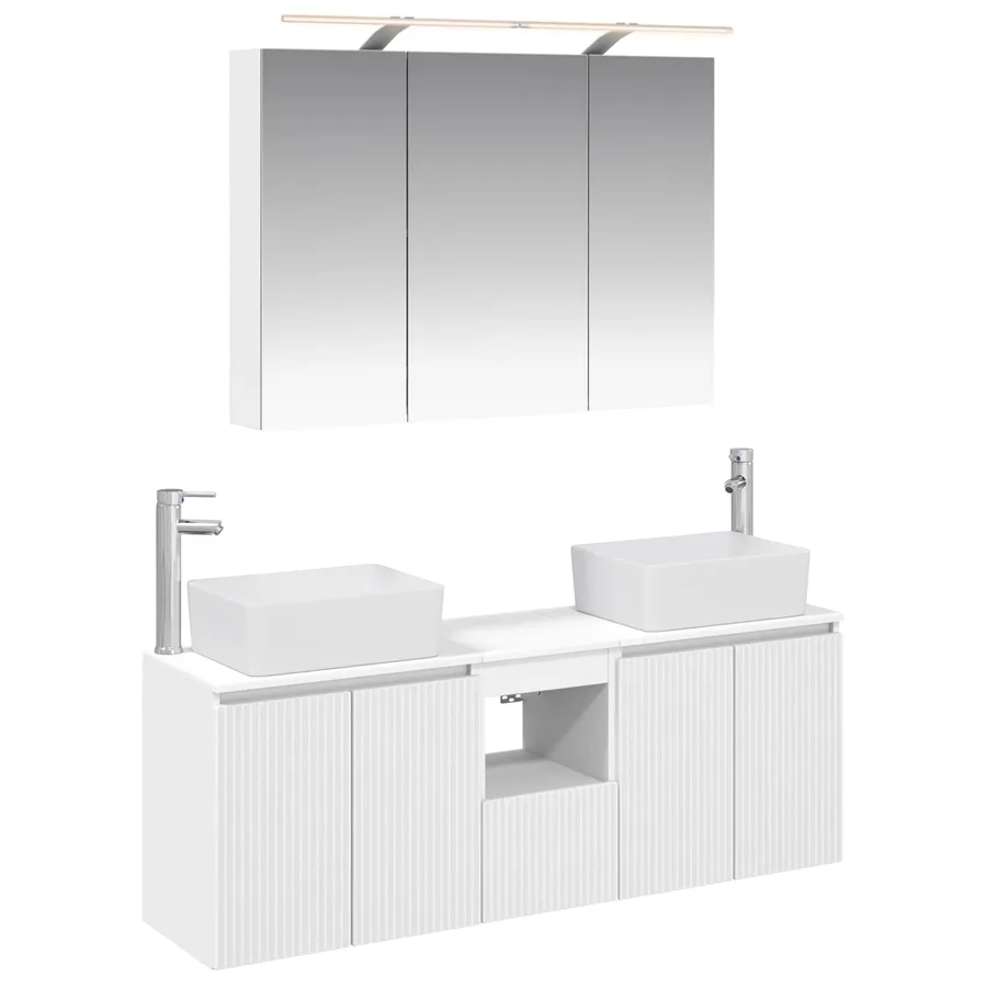 Ensemble d'armoire de salle de bain 4 pcs Blanc - 2