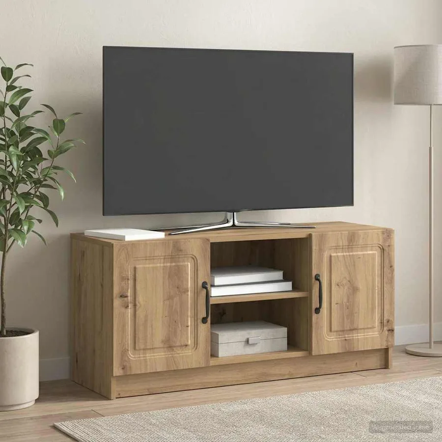 Meuble TV 102 x 34,5 x 47 cm Chêne artisanal Bois d'ingénierie - 4