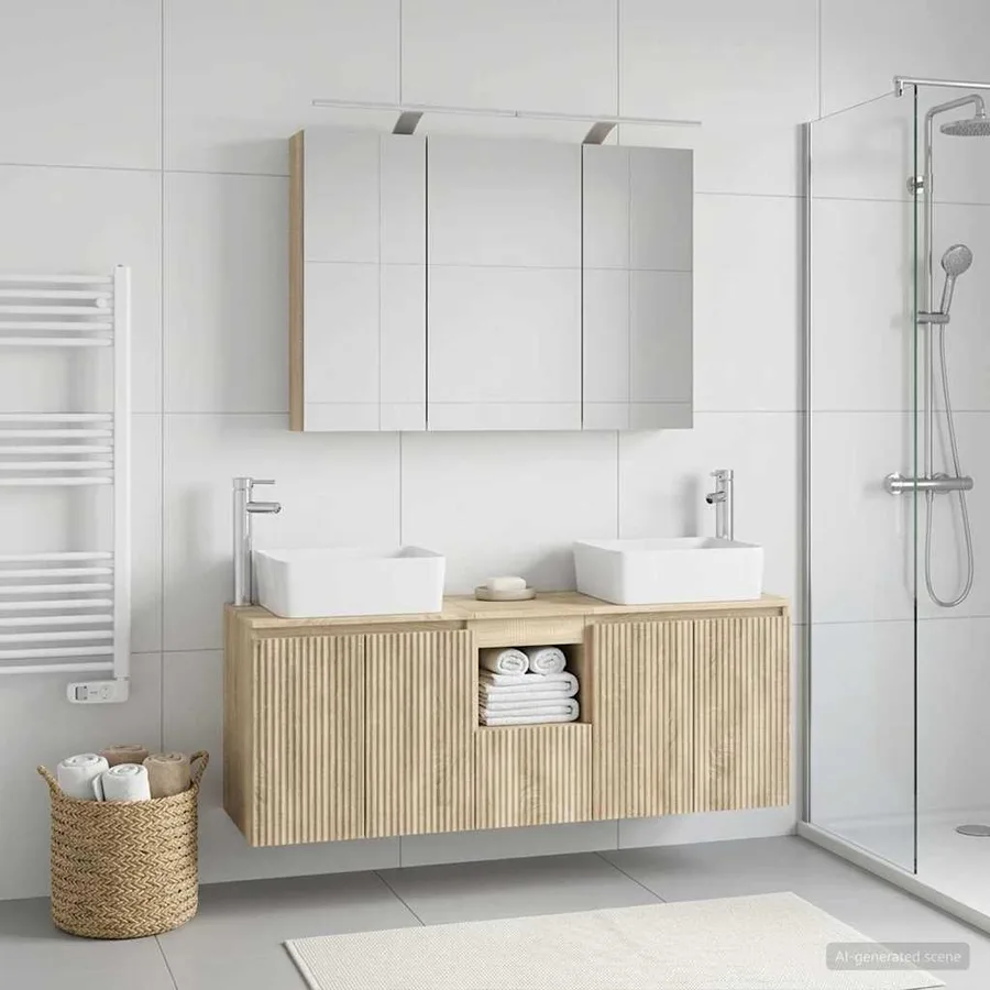 Ensemble d'armoire de salle de bain 4 pcs Chêne Sonoma - 4
