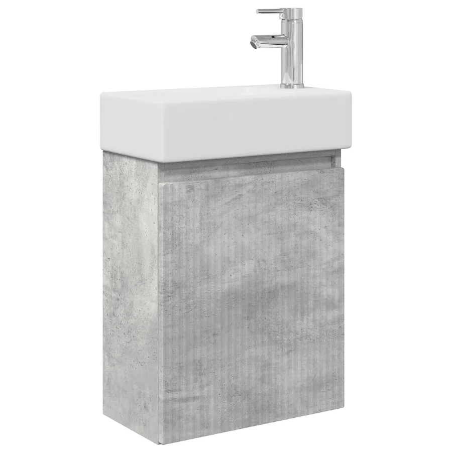 Meuble de salle de bain avec robinet Gris béton - 2