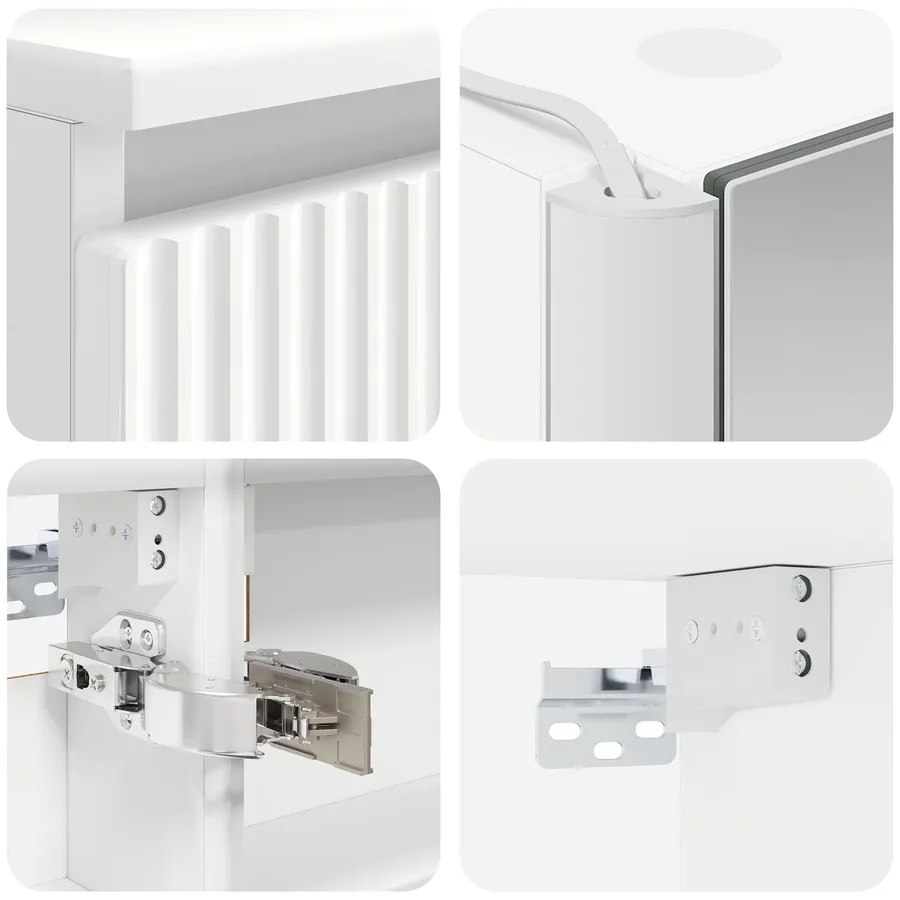 Ensemble de mobilier de salle de bain 6 pcs Blanc - 10