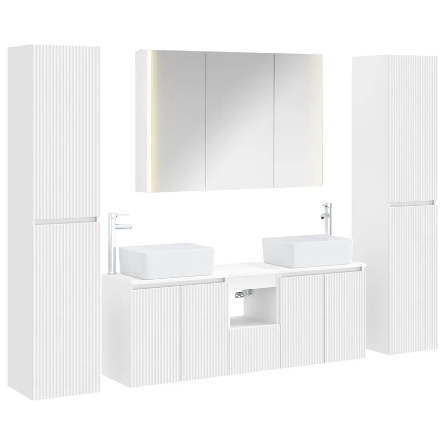 Ensemble de mobilier de salle de bain 6 pcs Blanc - 2