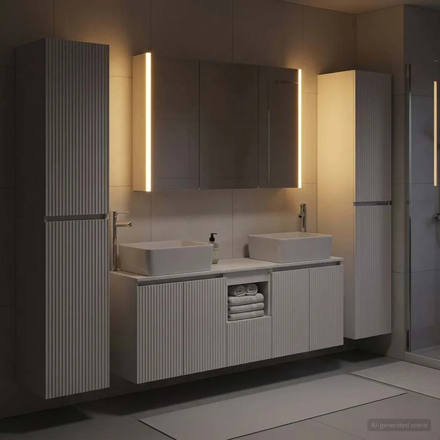 Ensemble de mobilier de salle de bain 6 pcs Blanc - 4