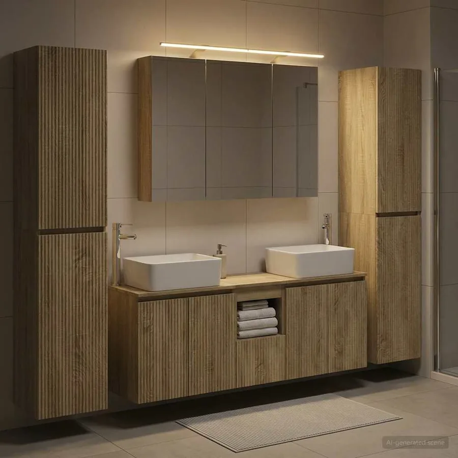 Ensemble de mobilier de salle de bain 6 pcs Chêne Sonoma - 4