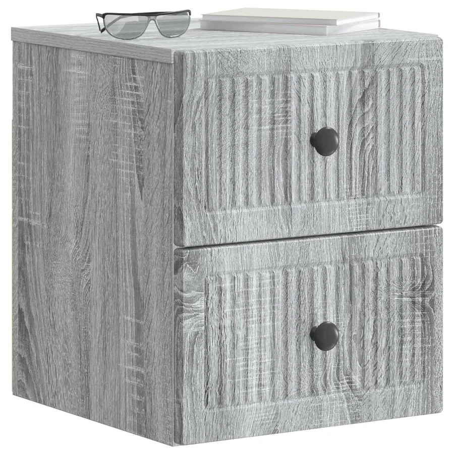 Cabinet de chevet mural 2 pcs Sonoma gris 33 x 34,5 x 40 cm - 3