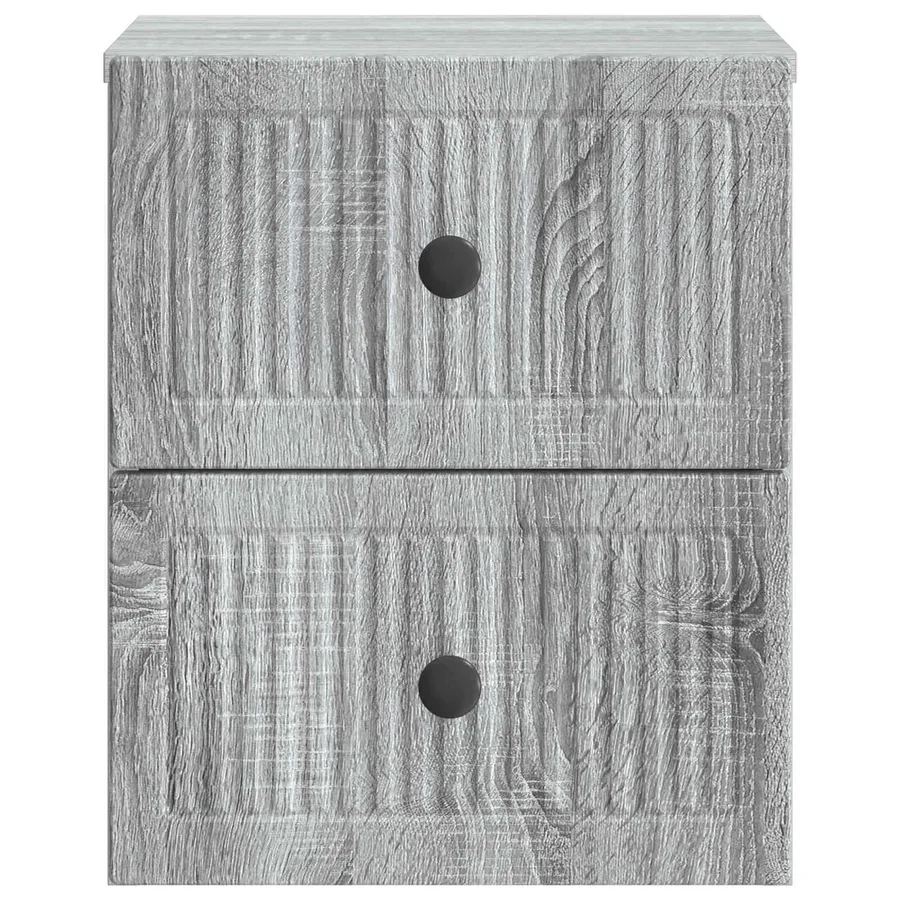 Cabinet de chevet mural 2 pcs Sonoma gris 33 x 34,5 x 40 cm - 7