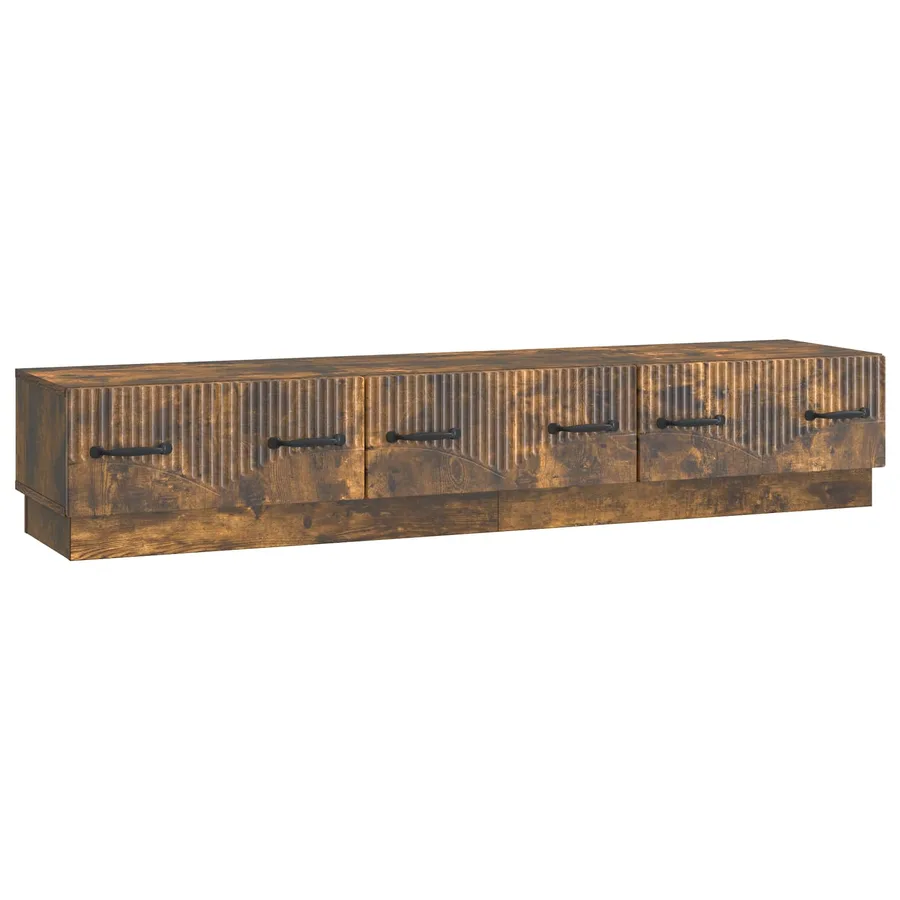 Meuble TV Chêne fumé 147 x 34,5 x 27 cm Bois d'ingénierie - 2