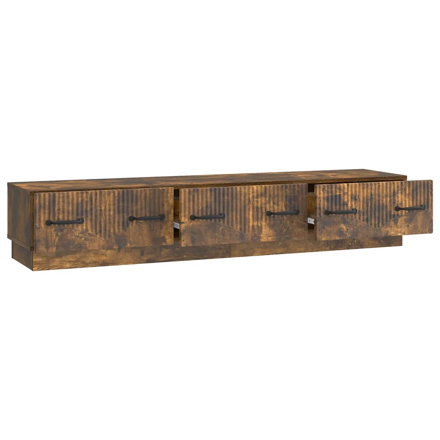Meuble TV Chêne fumé 147 x 34,5 x 27 cm Bois d'ingénierie - 5