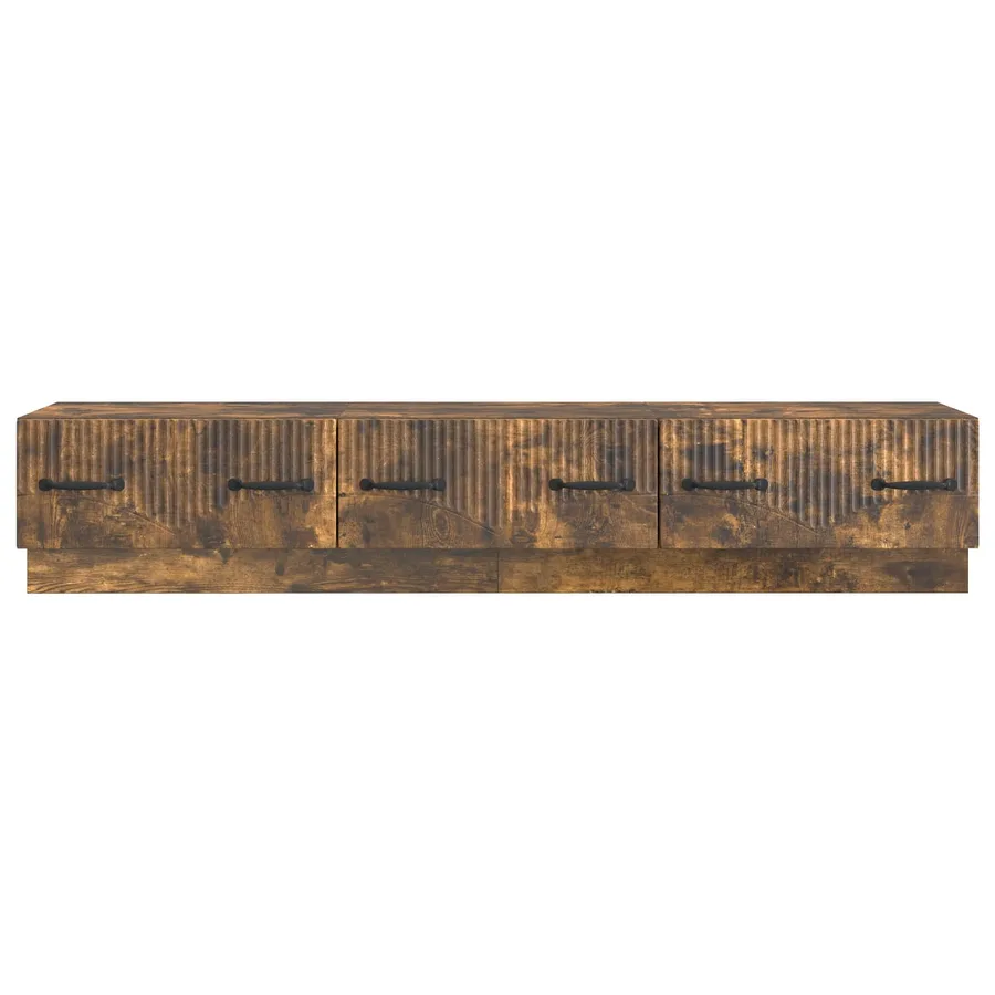 Meuble TV Chêne fumé 147 x 34,5 x 27 cm Bois d'ingénierie - 6