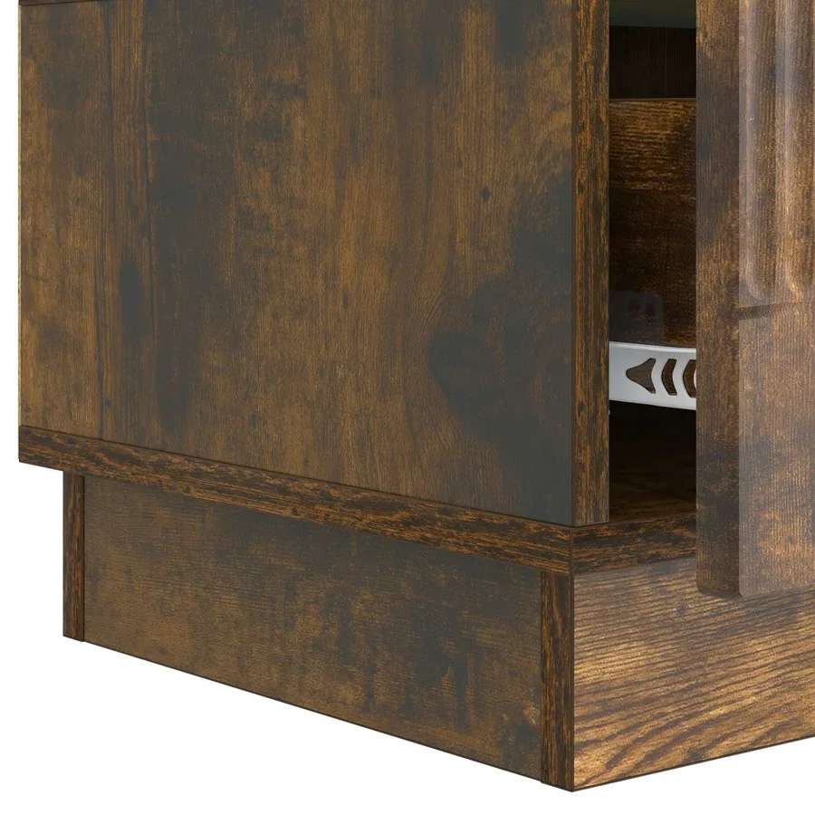 Meuble TV Chêne fumé 147 x 34,5 x 27 cm Bois d'ingénierie - 9