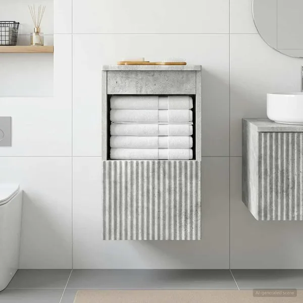Armoire de salle de bain Gris béton 30 x 41 x 50 cm
