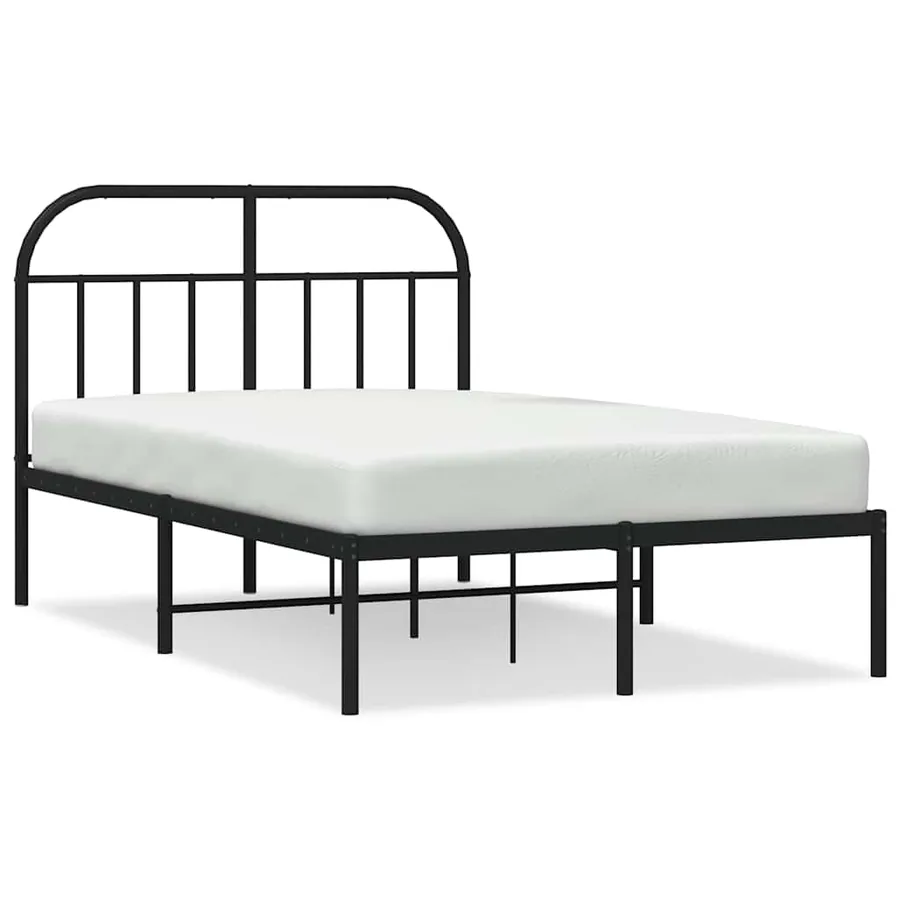 Cadre de lit métal sans matelas avec tête de lit noir 120x200cm - 2