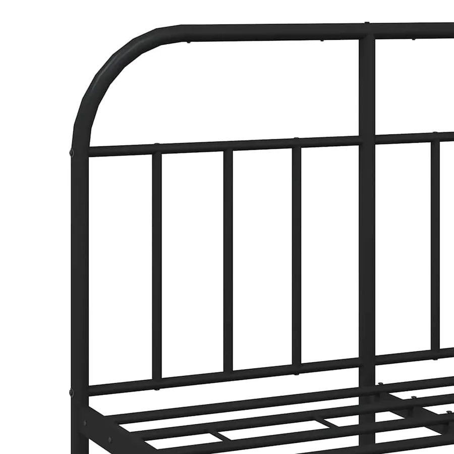 Cadre de lit métal sans matelas avec tête de lit noir 120x200cm - 9