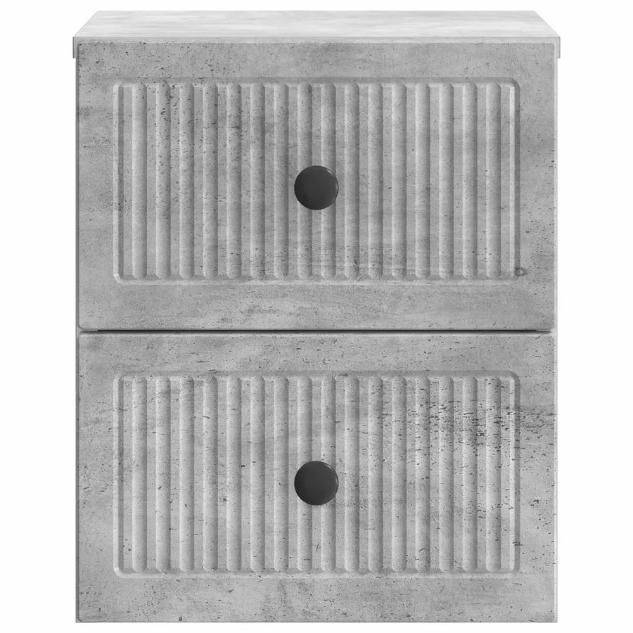Cabinet de chevet mural Gris béton 33 x 34,5 x 40 cm - 5