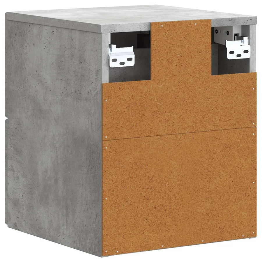 Cabinet de chevet mural Gris béton 33 x 34,5 x 40 cm - 7