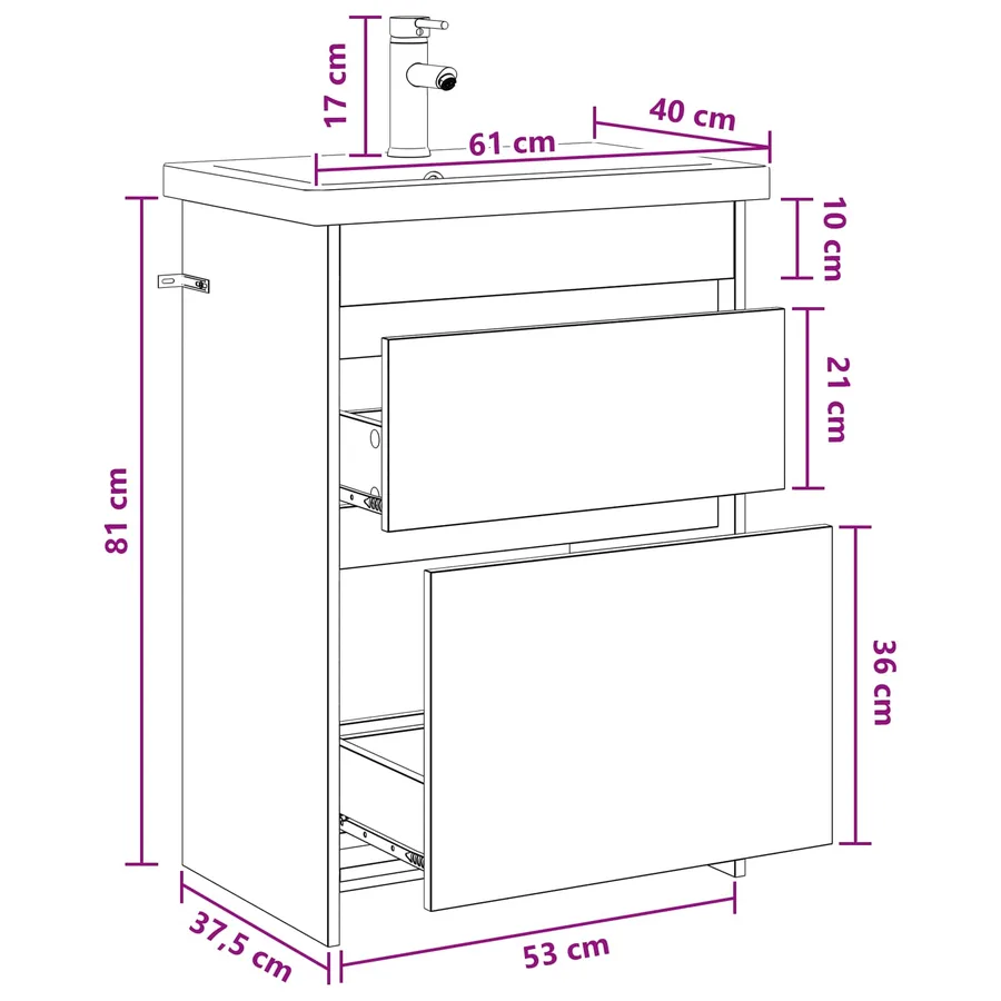 Ensemble de mobilier de salle de bain Bois ancien - 11