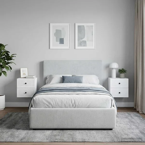 Cabinet de chevet mural 2 pcs Blanc 33 x 34,5 x 40 cm