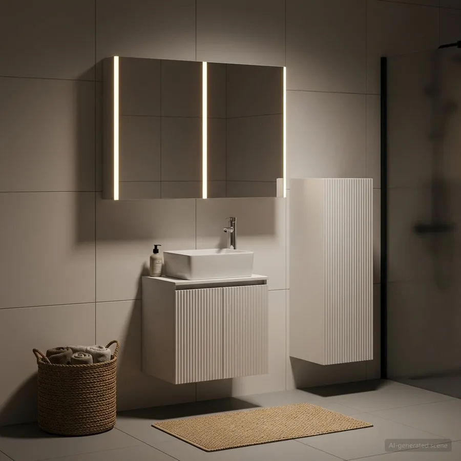 Ensemble de mobilier de salle de bain 4 pcs Blanc