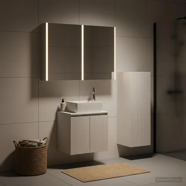 Ensemble de mobilier de salle de bain 4 pcs Blanc