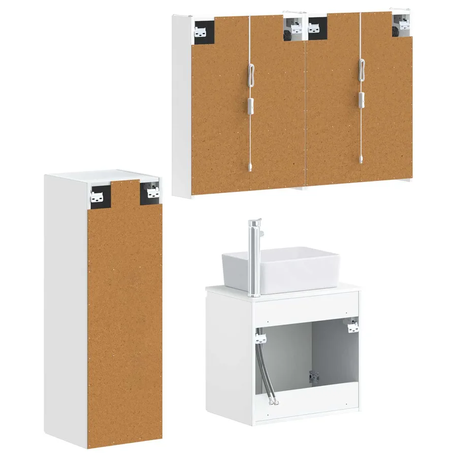 Ensemble de mobilier de salle de bain 4 pcs Blanc - 5