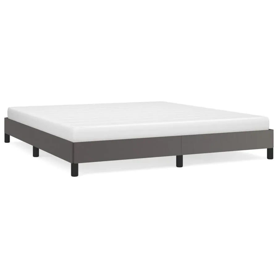 Cadre de lit sans matelas gris 180x200 cm similicuir - 2