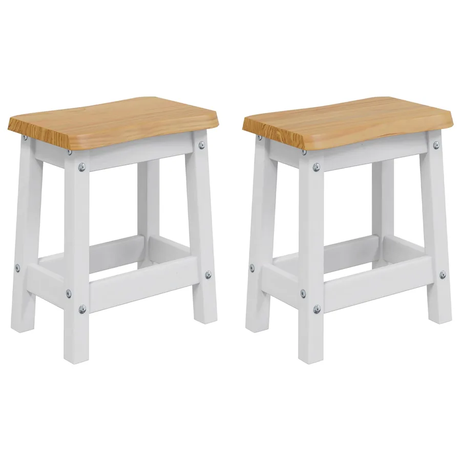 Tabouret de bar EKAI 2 pcs Blanc 40 x 29 x 45,5 cm - 2