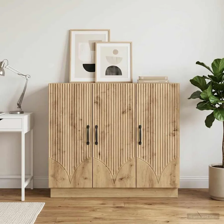 Buffet Chêne artisanal 89 x 34,5 x 77 cm Bois d'ingénierie - 4