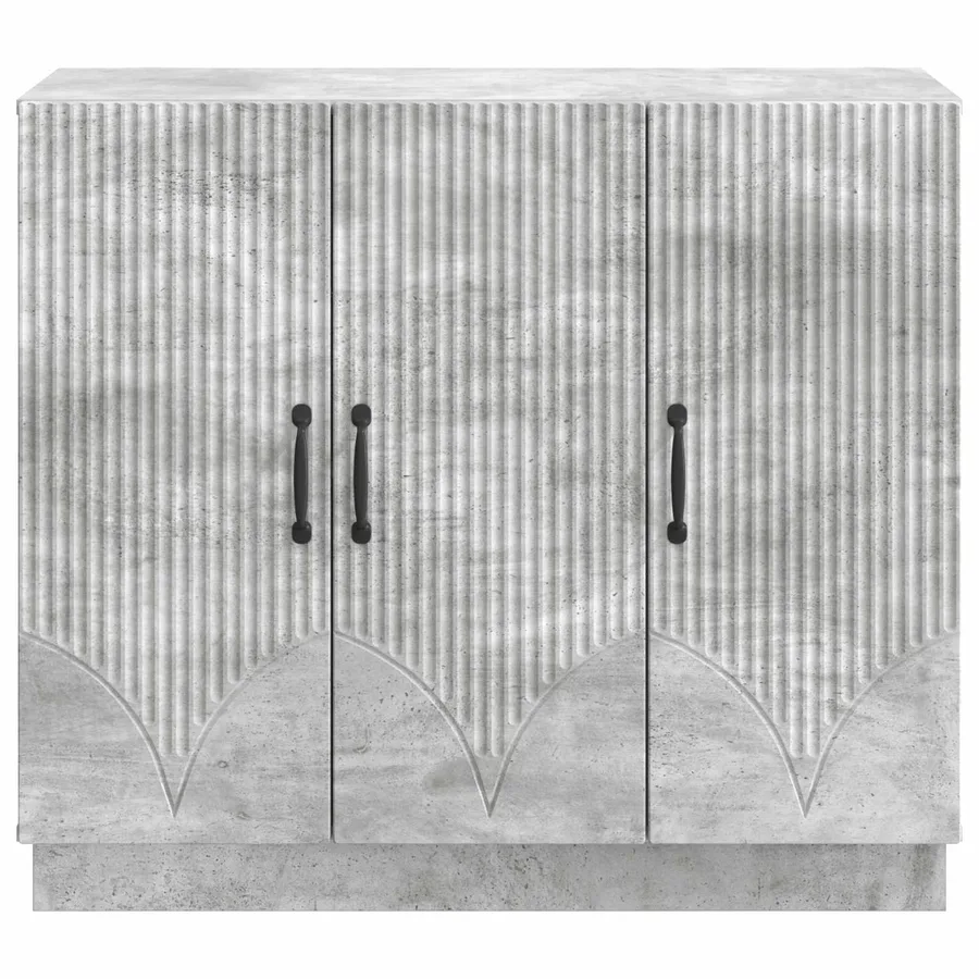 Buffet Gris béton 89 x 34,5 x 77 cm Bois d'ingénierie - 6