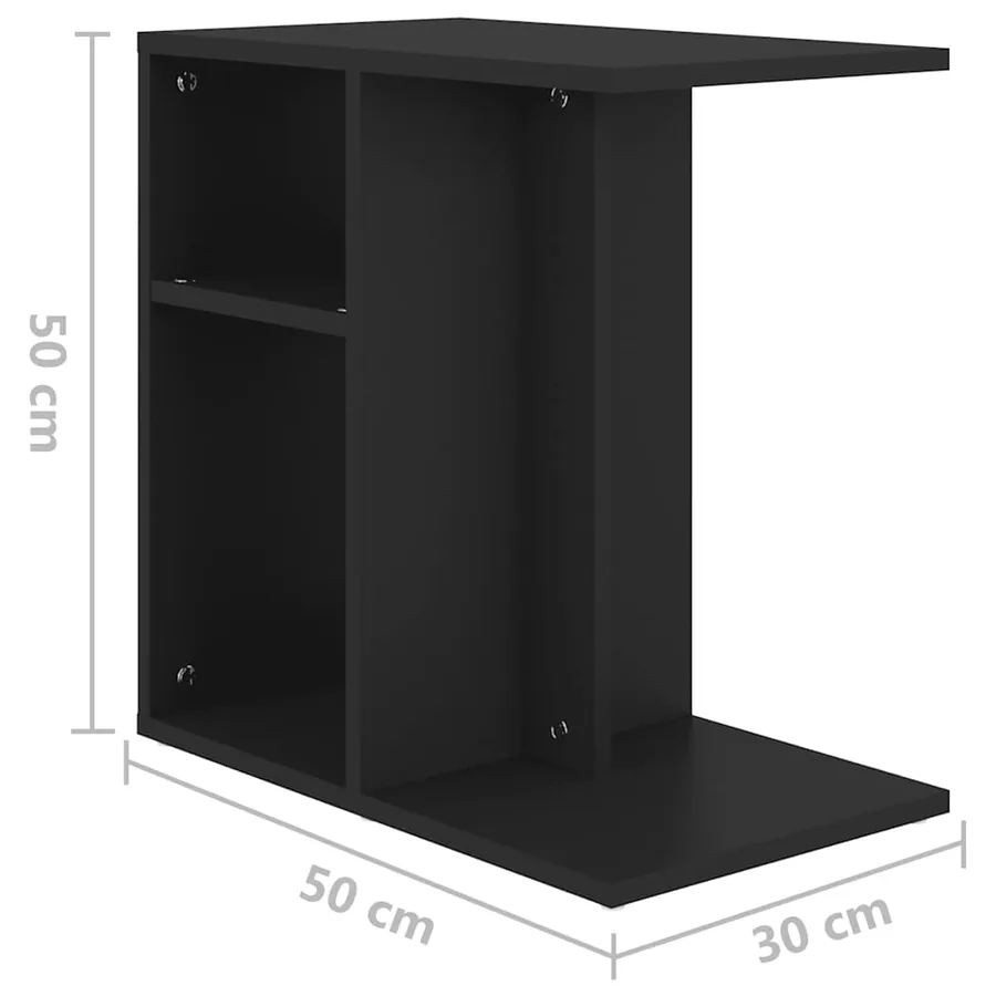 Table d'appoint Noir 50x30x50 cm Bois d’ingénierie - 8