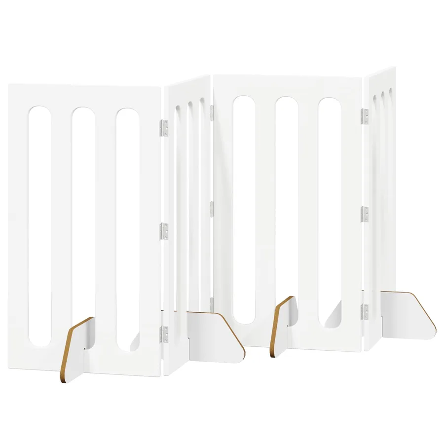 Clôture pliable pour animaux 4 pcs Blanc 201 x 38 x 90 cm - 2