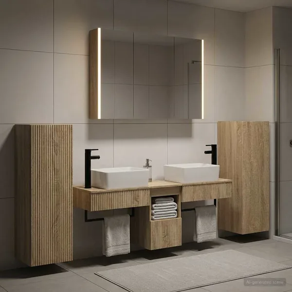 Ensemble de mobilier de salle de bain 6 pcs Chêne Sonoma