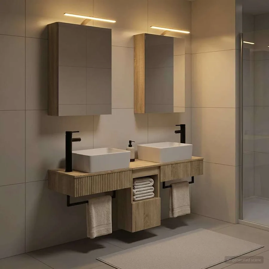 Ensemble d'armoire de salle de bain 5 pcs Chêne Sonoma