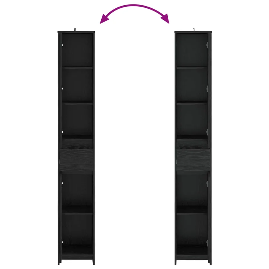 Armoire de salle de bain Chêne noir 30 x 33 x 190 cm - 7